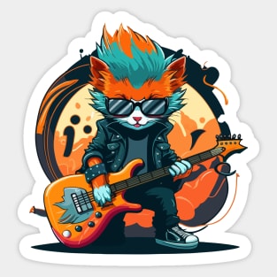 Rockstar Cat Sticker